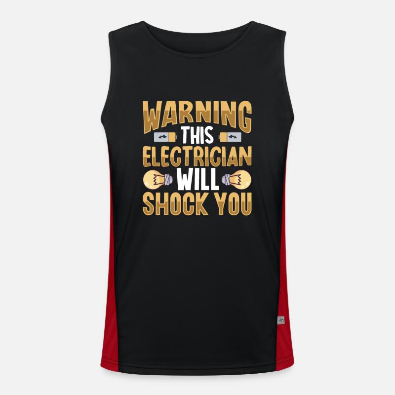 Electrician Electrical Engineer Lineman Electrical - Men's Functional Contrast Tank Top - black/red