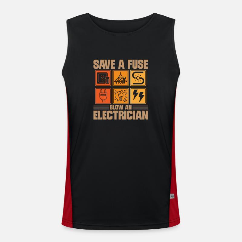 Electrician Electrical Engineer Lineman Electrical Men's Functional Contrast Tank Top 