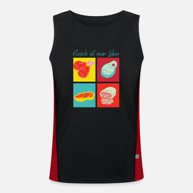 Fleisch isst das Leben Funktionelles Kontrast-Tank Top für Männer 