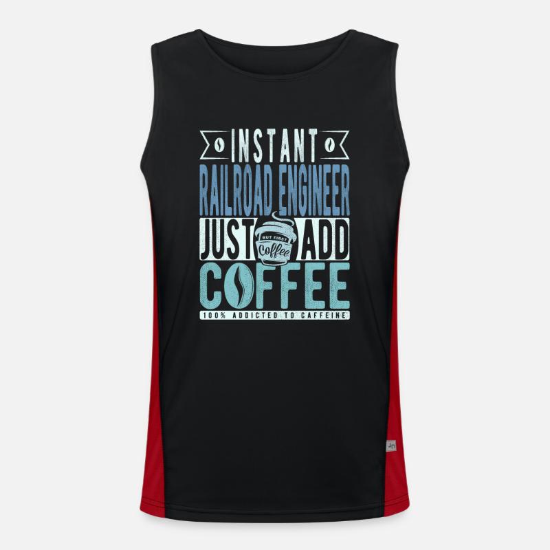 Railway engineer coffee saying - Men's Functional Contrast Tank Top  - black/red