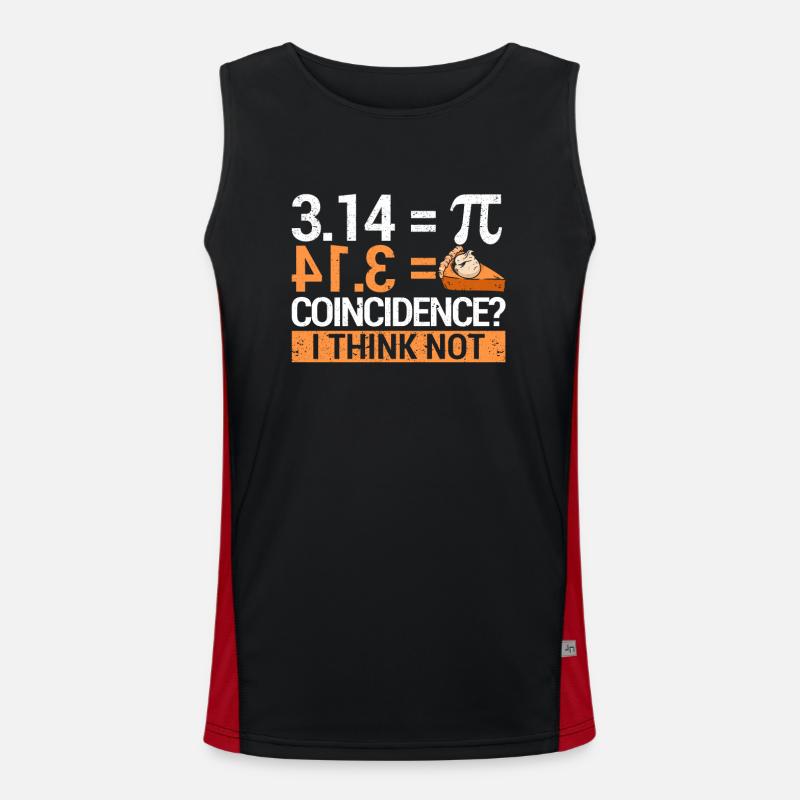 Pi Jour 3.14 = Coïncidence du gâteau Je ne pense pas math Débardeur respirant contrasté Homme 