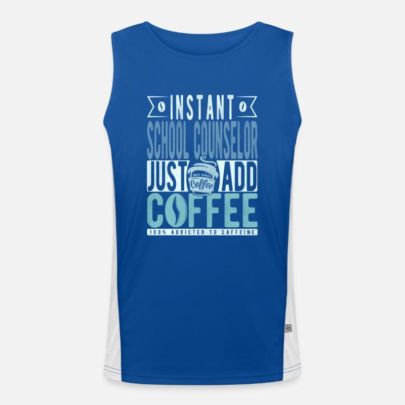 Schulberater Kaffee Spruch Funktionelles Kontrast-Tank Top für Männer 