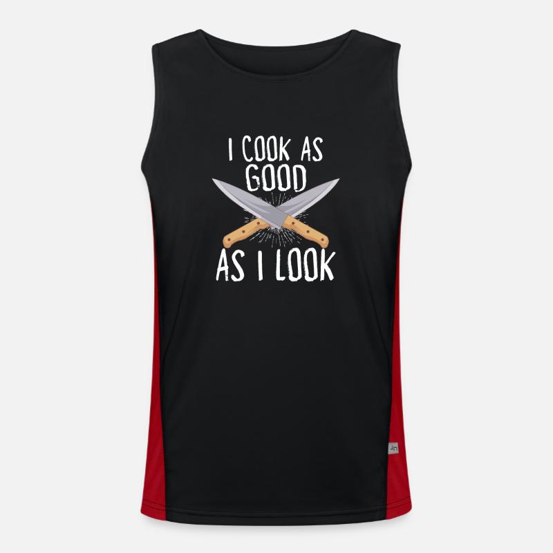 Chef Cook Kitchen Restaurant Knives Cookout Funktionelles Kontrast-Tank Top für Männer 