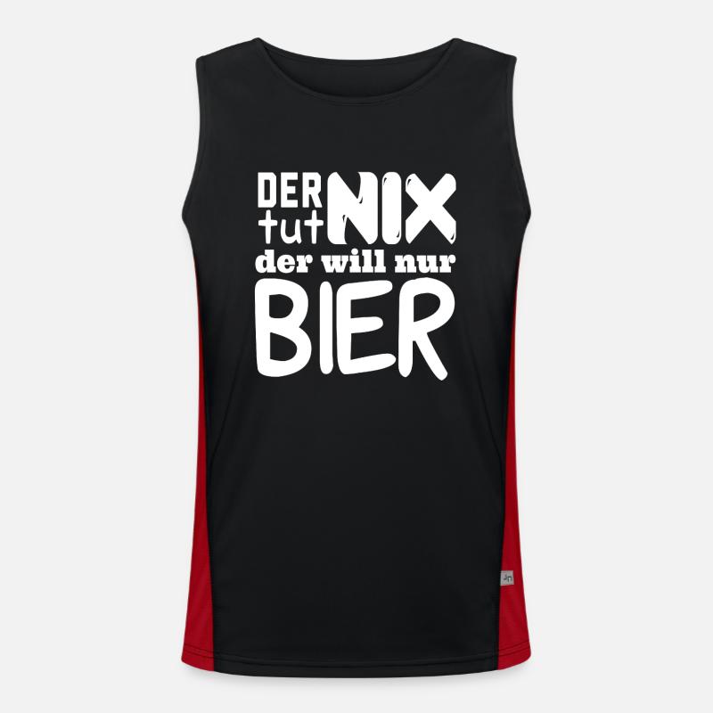 der tut nix der will nur Bier Funktionelles Kontrast-Tank Top für Männer 