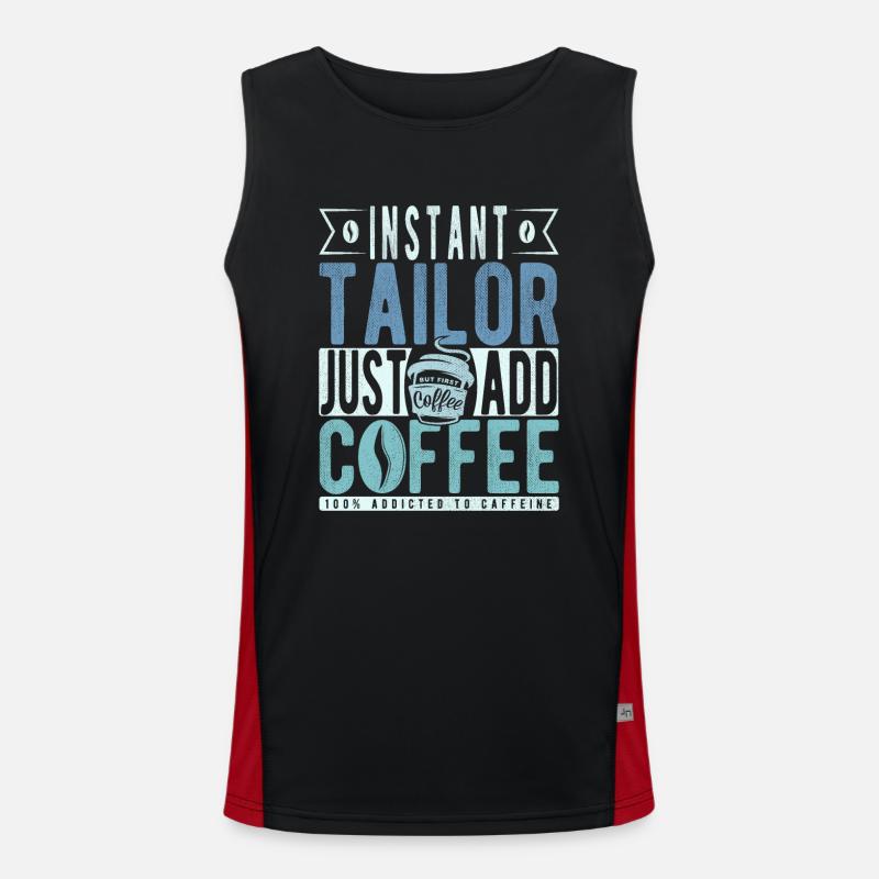 Schneider Kaffee Spruch Funktionelles Kontrast-Tank Top für Männer 