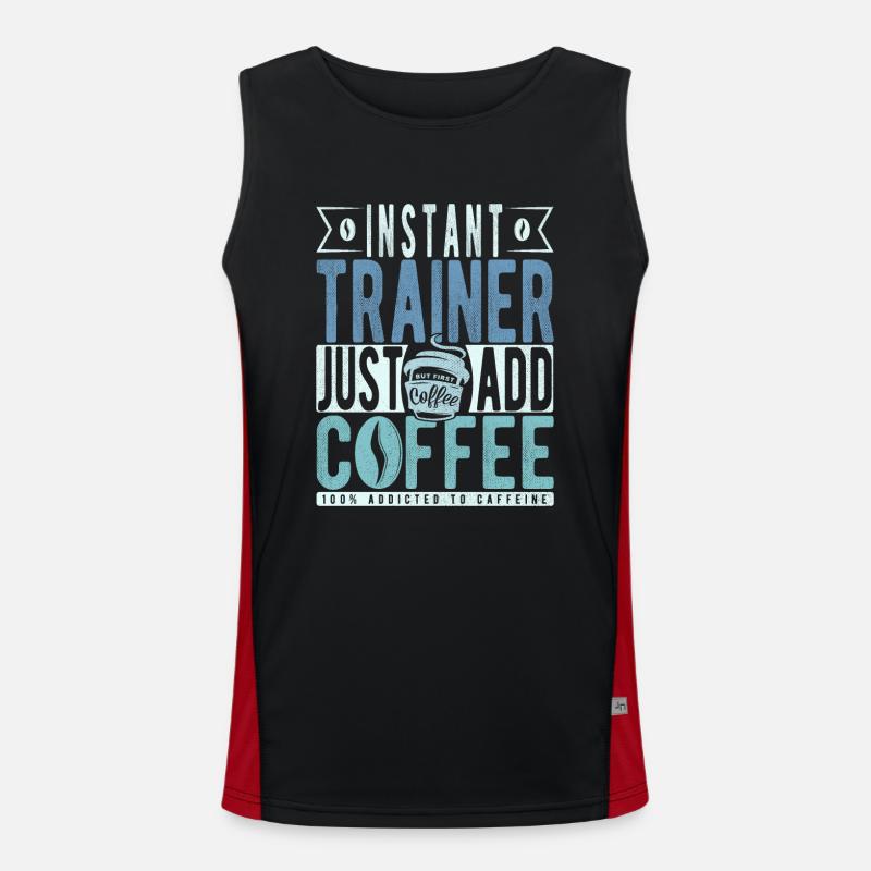 Trainer Kaffee Spruch Funktionelles Kontrast-Tank Top für Männer 