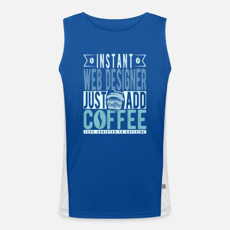 Webdesigner Kaffee Spruch Funktionelles Kontrast-Tank Top für Männer 