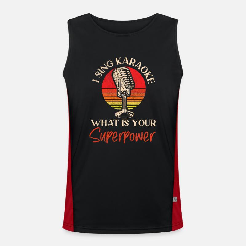 Karaoke Singer 80s Retro I Sing Funktionelles Kontrast-Tank Top für Männer 