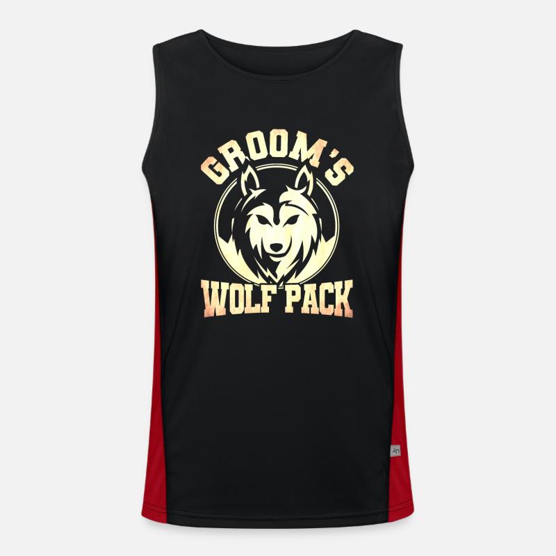 Grooms Wolf Pack Funktionelles Kontrast-Tank Top für Männer 