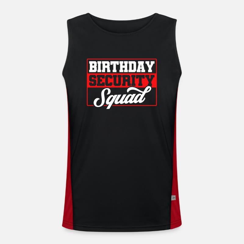 Birthday Security Squad Funktionelles Kontrast-Tank Top für Männer 