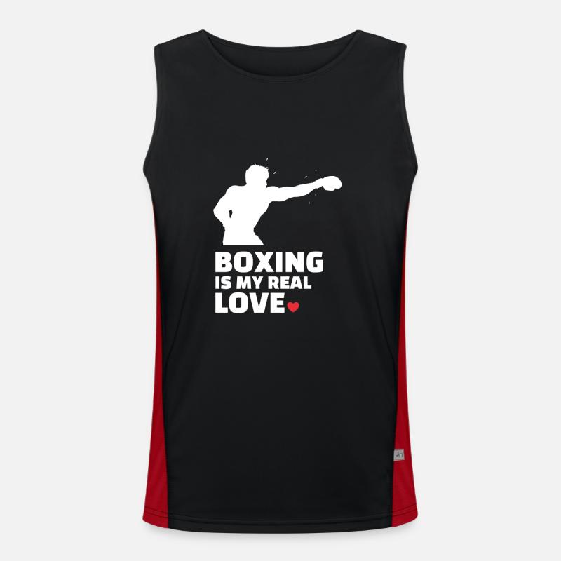 J’aime la boxe pour tous les boxeurs et les amateurs de boxe. Débardeur respirant contrasté Homme 