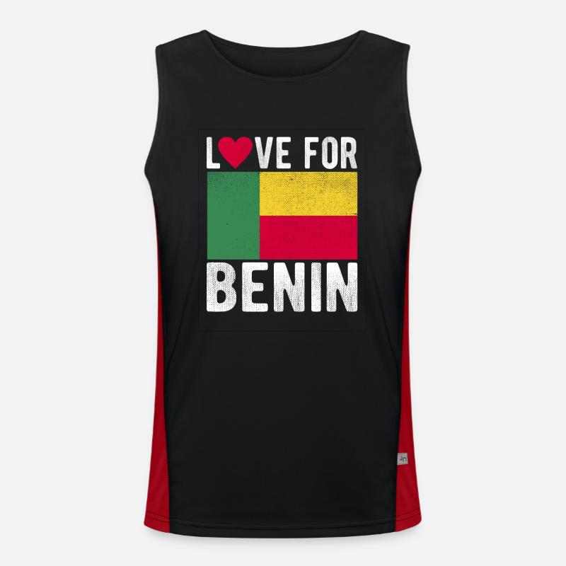 Benin Souvenir Funktionelles Kontrast-Tank Top für Männer 