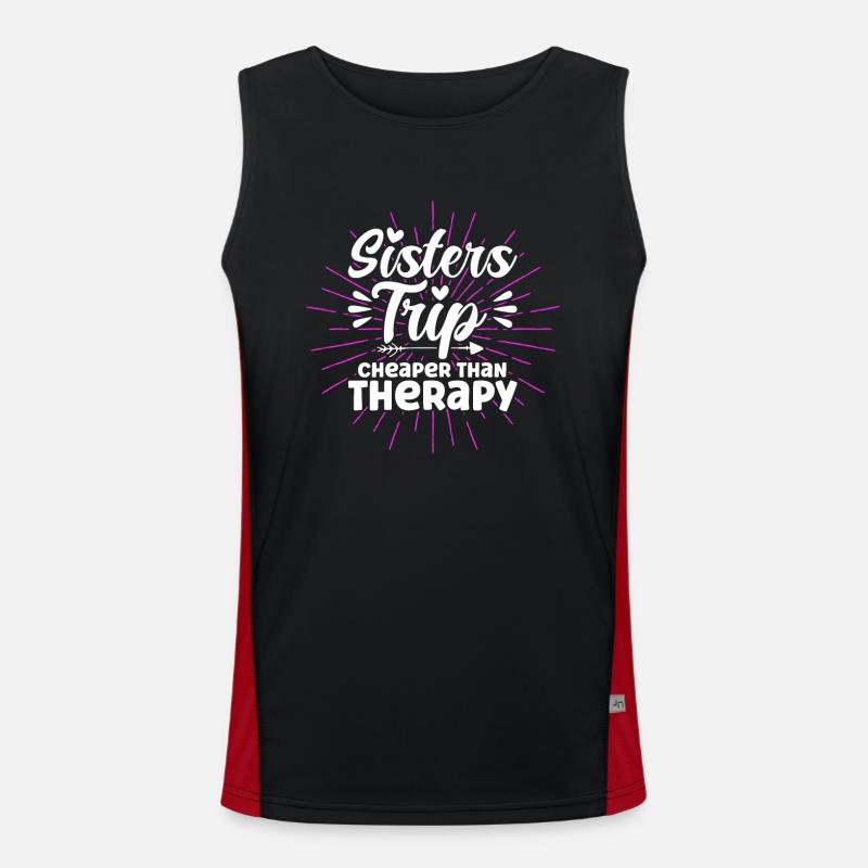 Sisters Trip Cheaper Than Therapy Funktionelles Kontrast-Tank Top für Männer 