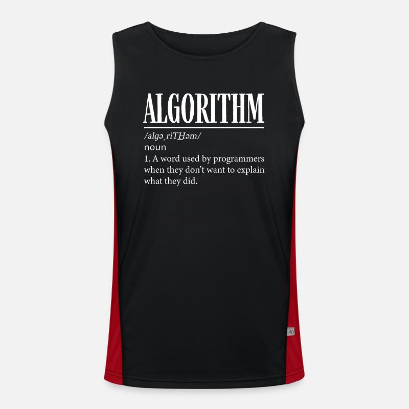 Algorithm programmer, coding, encoder Men's Functional Contrast Tank Top 
