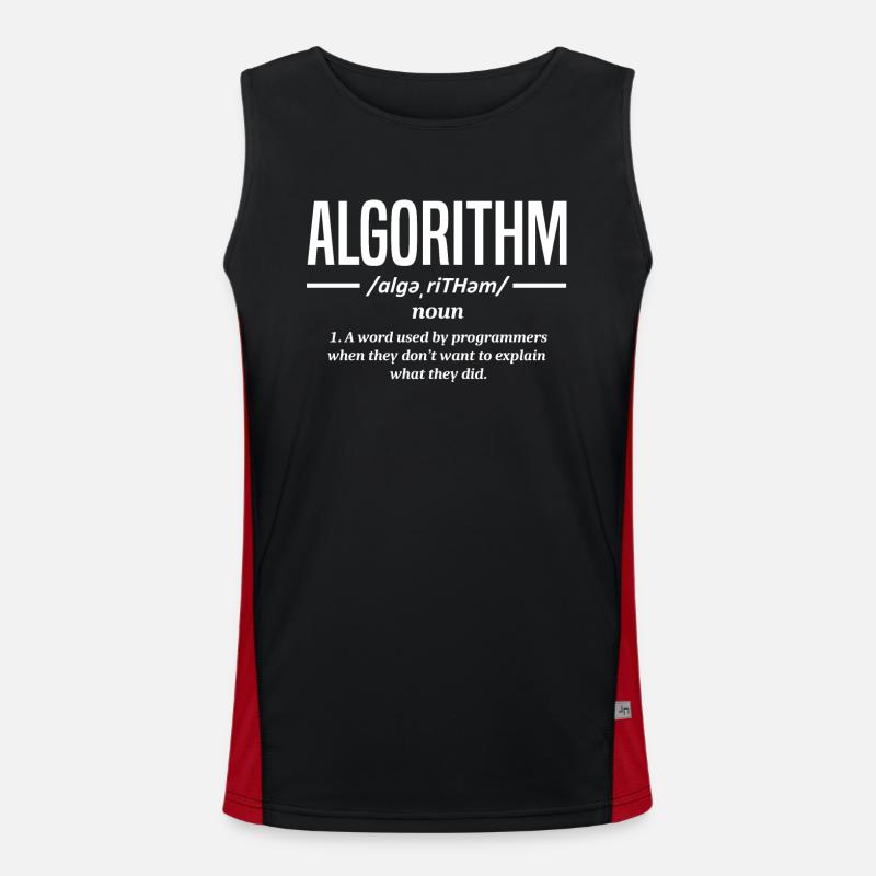 Programmeur d’algorithmes, codage, encodeur - Débardeur respirant contrasté Homme  - noir/rouge