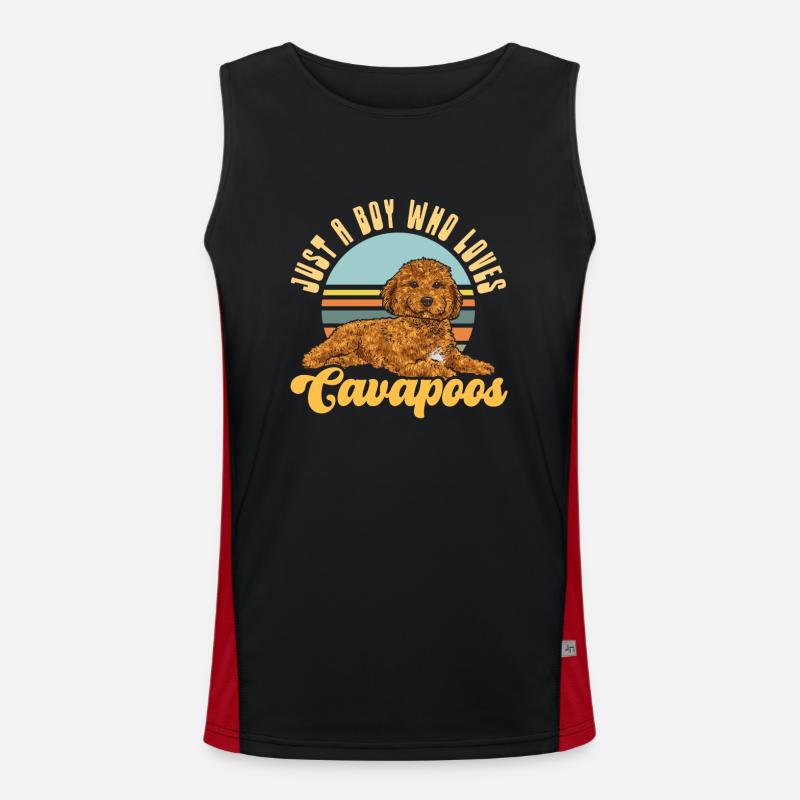 Cavapoo Cavoodle Capoodle Dog - Men's Functional Contrast Tank Top - black/red