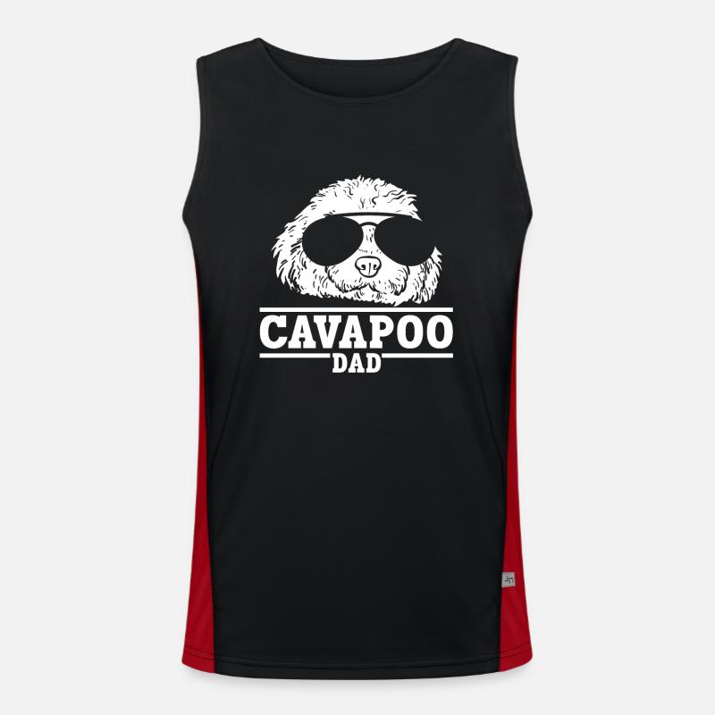 Cavapoo Cavoodle Capoodle Dog - Men's Functional Contrast Tank Top  - black/red
