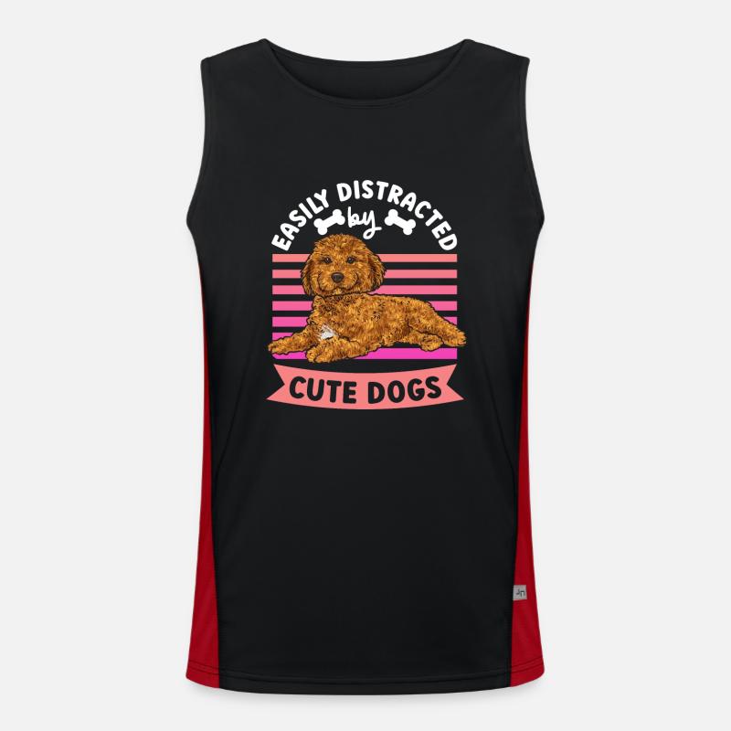 Cavapoo Cavoodle Capoodle Dog - Men's Functional Contrast Tank Top  - black/red