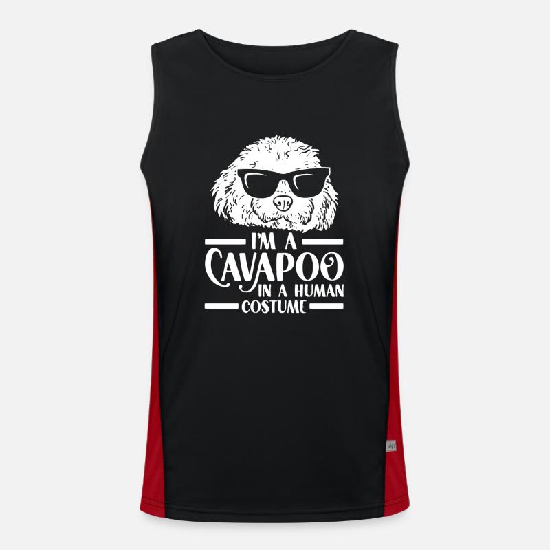 Cavapoo Cavoodle Capoodle Dog - Men's Functional Contrast Tank Top - black/red