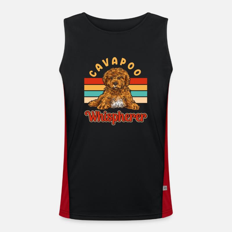 Cavapoo Cavoodle Capoodle Dog - Men's Functional Contrast Tank Top  - black/red