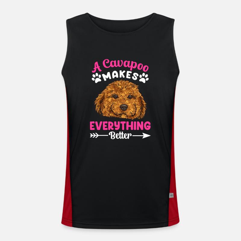 Cavapoo Cavoodle Capoodle Dog Men's Functional Contrast Tank Top 