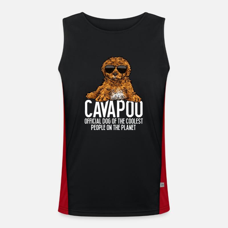 Cavapoo Cavoodle Capoodle Dog - Men's Functional Contrast Tank Top  - black/red