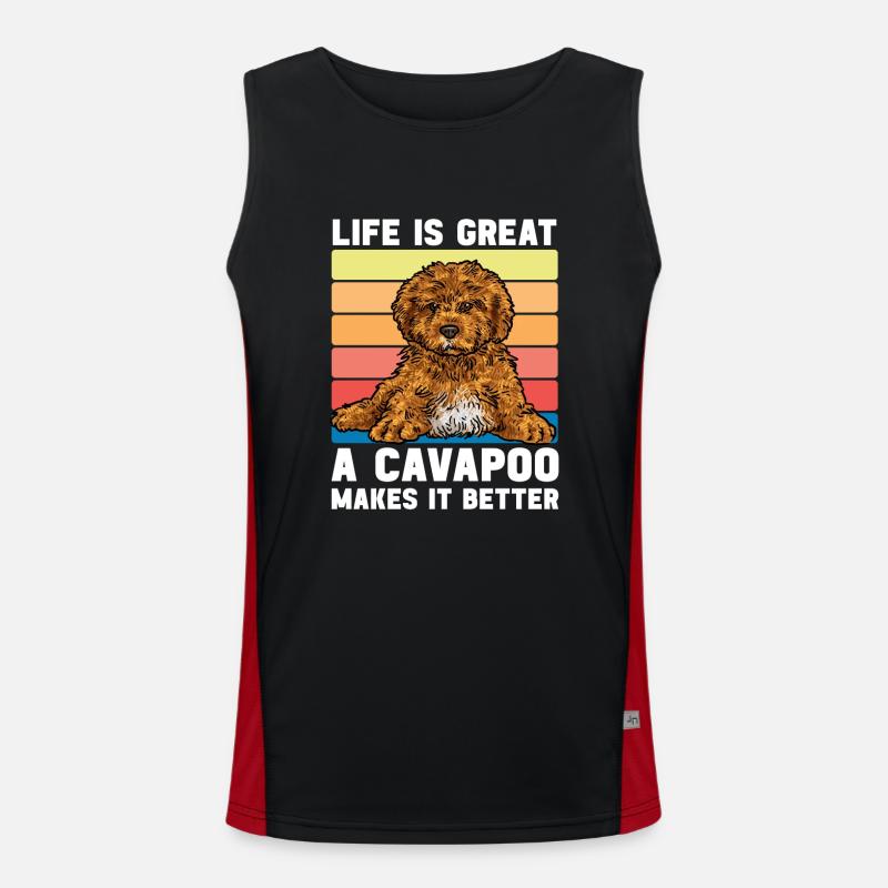 Cavapoo Cavoodle Capoodle Chien Débardeur respirant contrasté Homme 