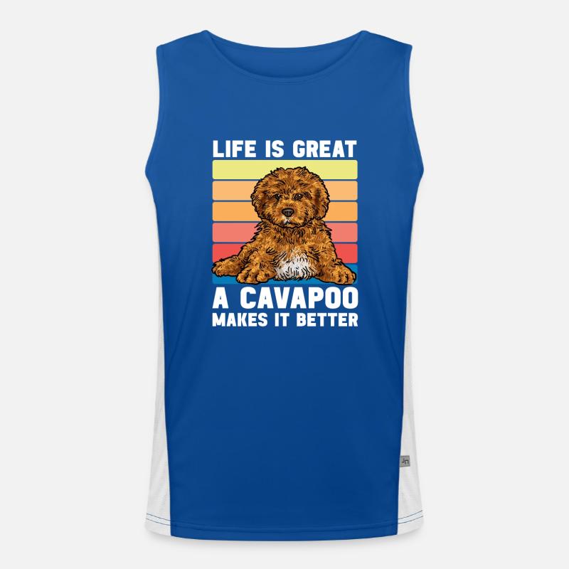 Cavapoo Cavoodle Capoodle Hund Funktionelles Kontrast-Tank Top für Männer 