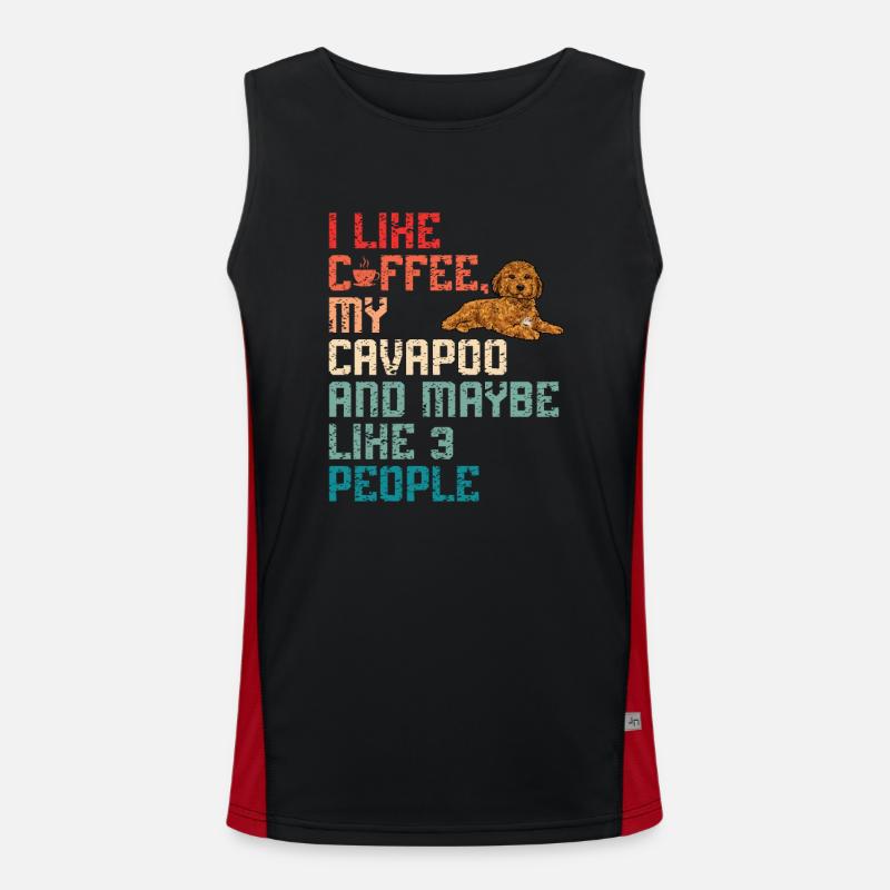 Cavapoo Cavoodle Capoodle Hund Funktionelles Kontrast-Tank Top für Männer 