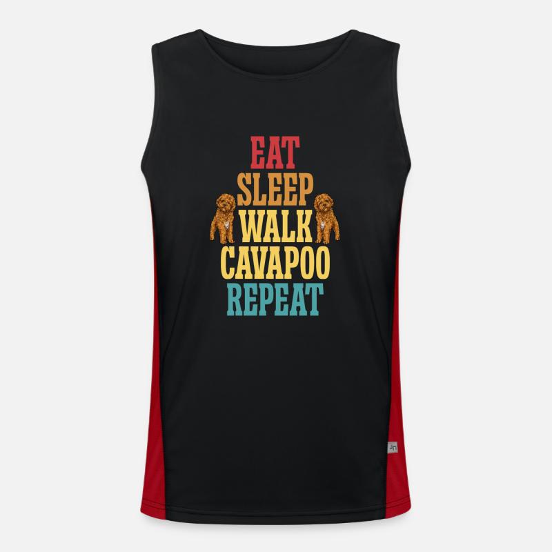Cavapoo Cavoodle Capoodle Dog - Men's Functional Contrast Tank Top  - black/red