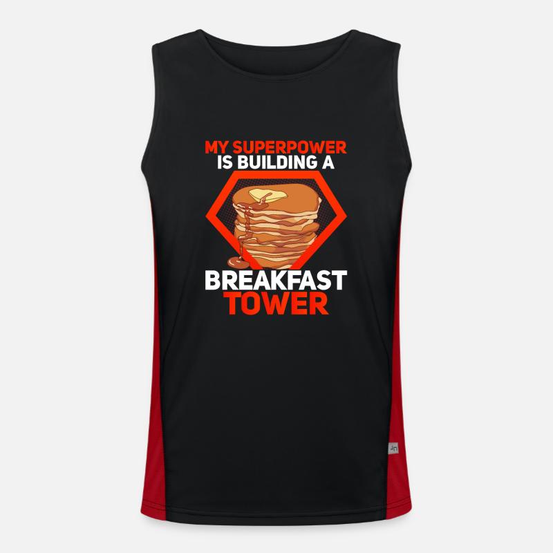 My Superpower Is Building A Breakfast Tower Syrup Men's Functional Contrast Tank Top 