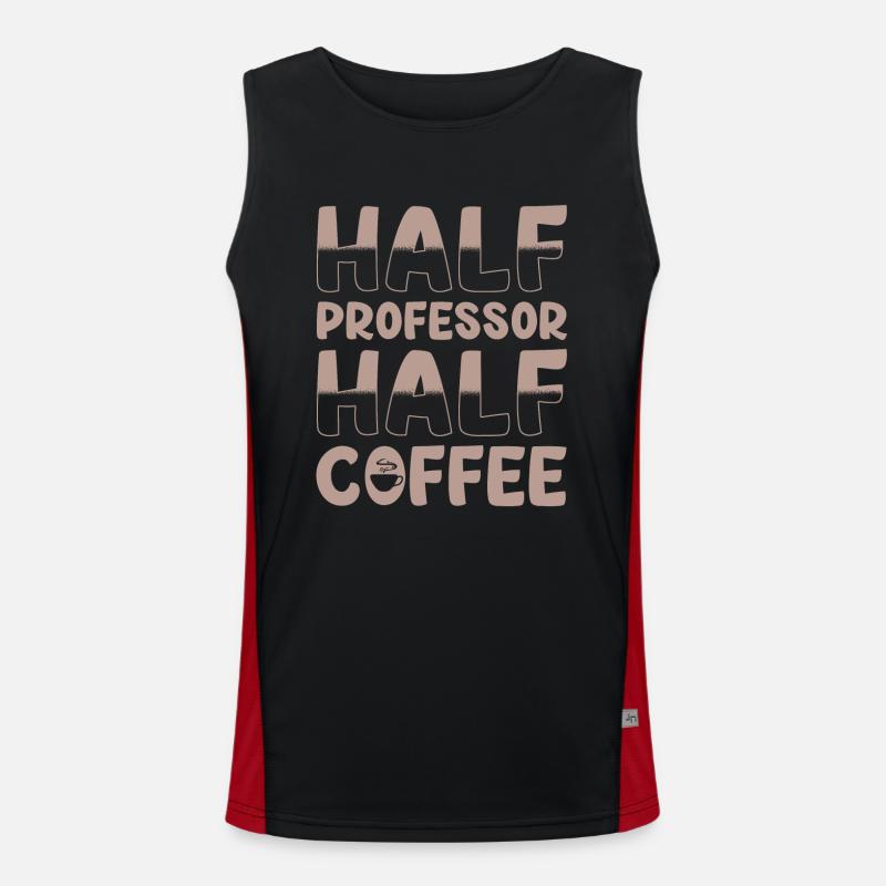 Halb Professor Halb Kaffee Funktionelles Kontrast-Tank Top für Männer 