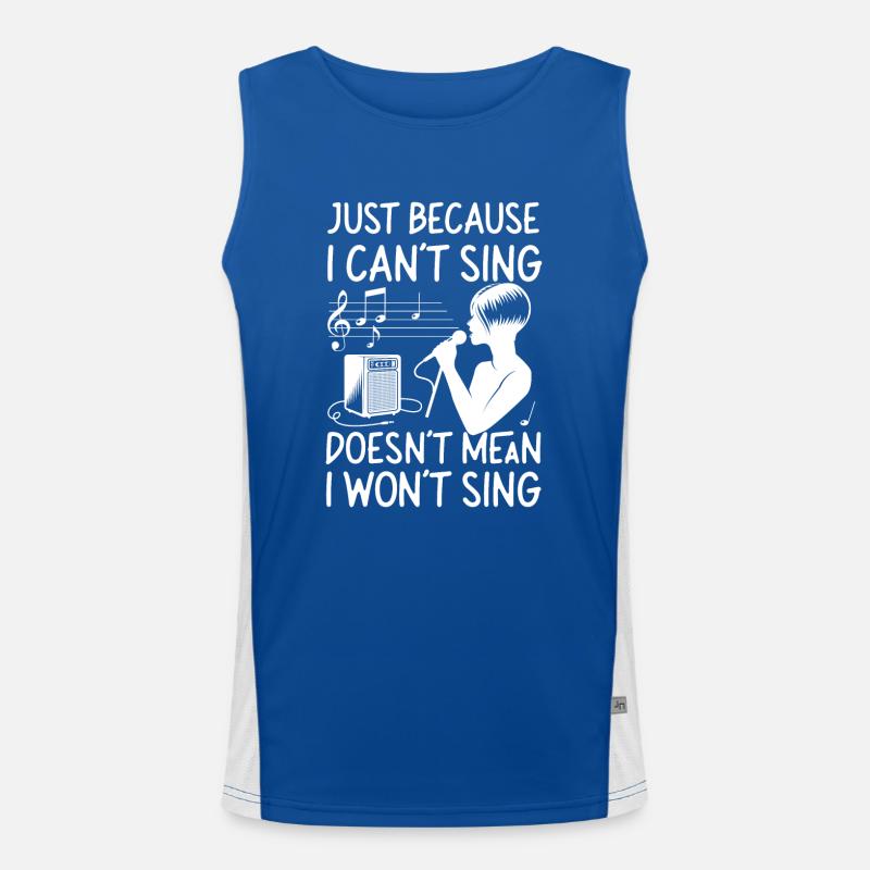 Karaoke Singer Just Because I Funktionelles Kontrast-Tank Top für Männer 