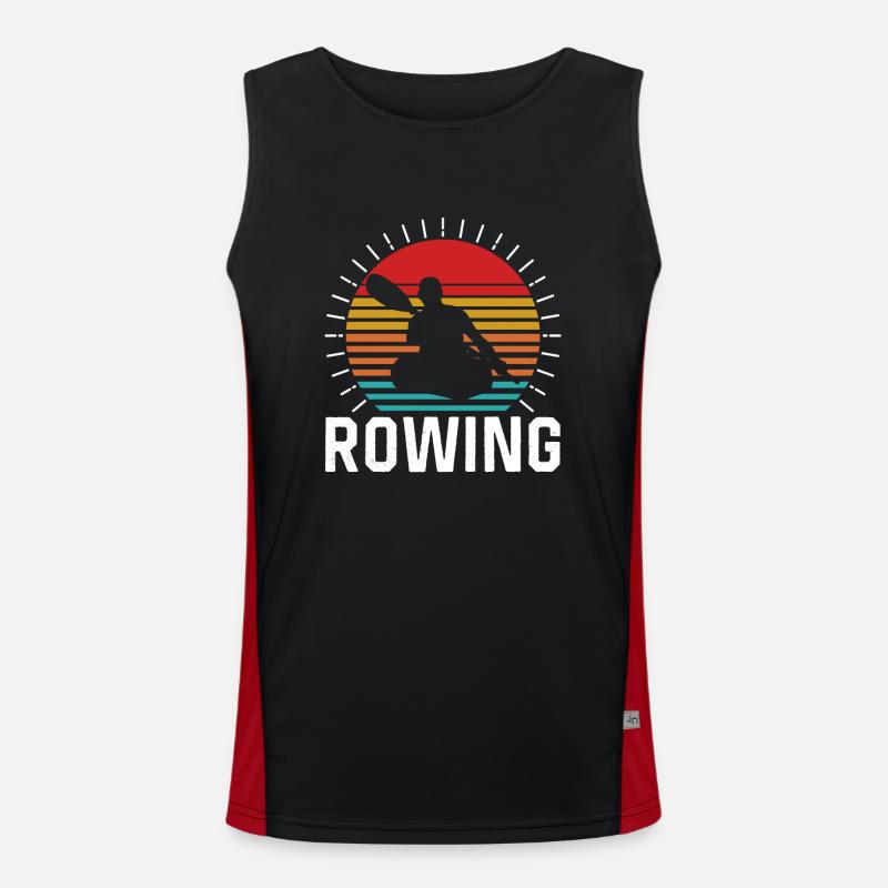 Rowing Rowing Rowing Rowing Rowing - Men's Functional Contrast Tank Top  - black/red