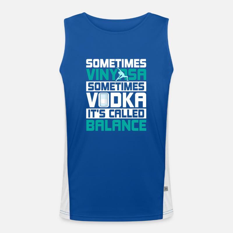 Sometimes Vinyasa Sometimes Vodka It's Called Bala Funktionelles Kontrast-Tank Top für Männer 