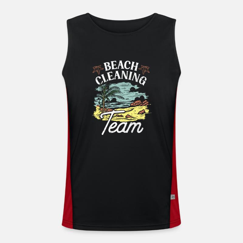 Beach Clean Up Team Beach Cleaning Beach Men's Functional Contrast Tank Top 