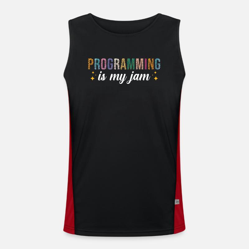 Programming is my passion - Men's Functional Contrast Tank Top - black/red