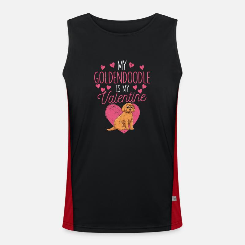 Mon Goldendoodle est mon animal de compagnie de la Saint-Valentin Débardeur respirant contrasté Homme 