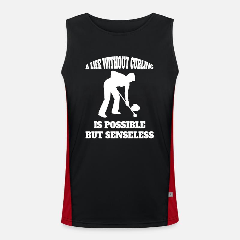 Curling Stein Curl Curlingstein Geschenk Curler Funktionelles Kontrast-Tank Top für Männer 