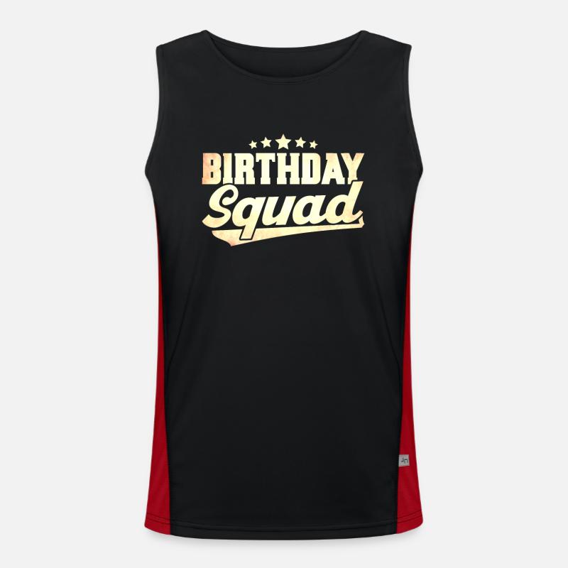 Brithday Squad Funktionelles Kontrast-Tank Top für Männer 