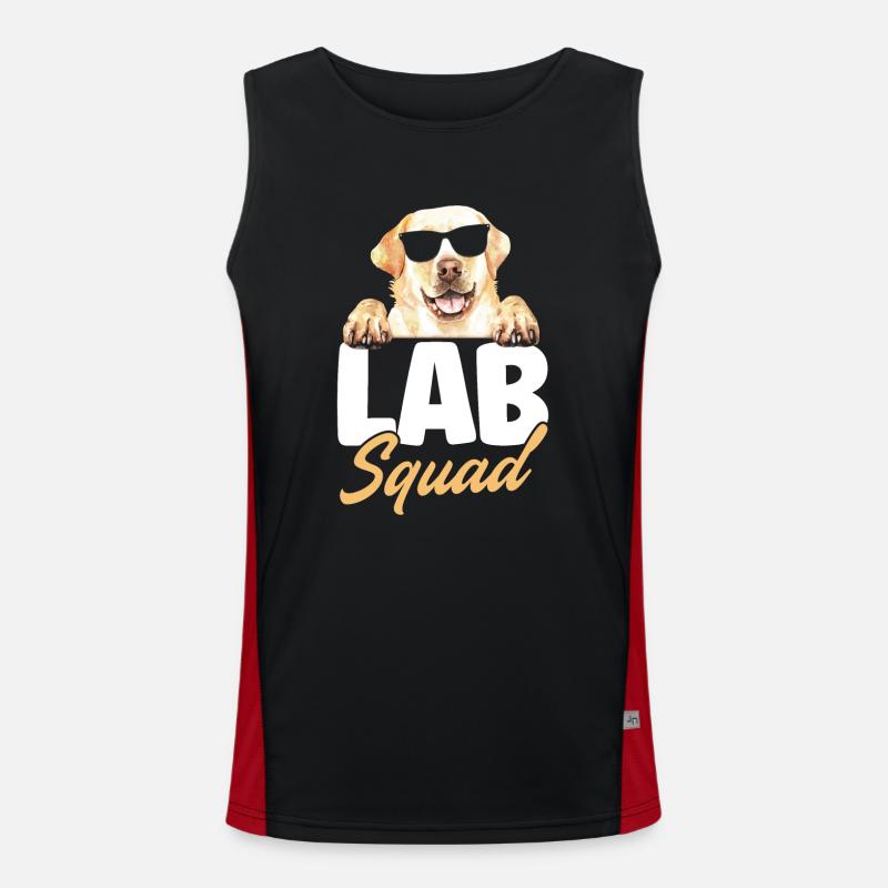 Lab Squad Labrador Funktionelles Kontrast-Tank Top für Männer 