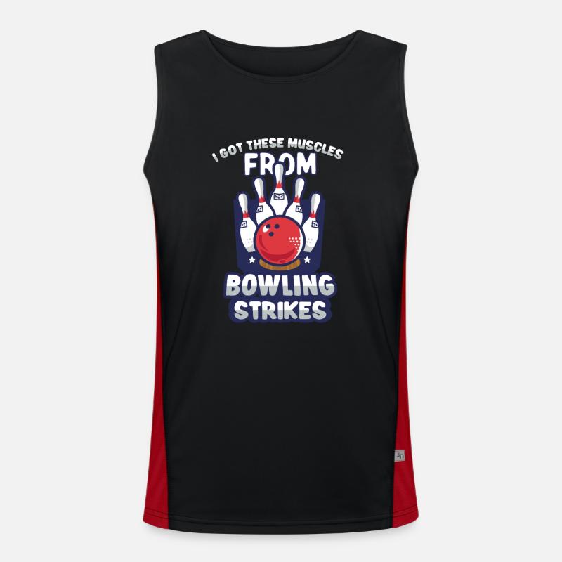 Lustige Bowling Team Bowler Strike Geschenkidee Funktionelles Kontrast-Tank Top für Männer 