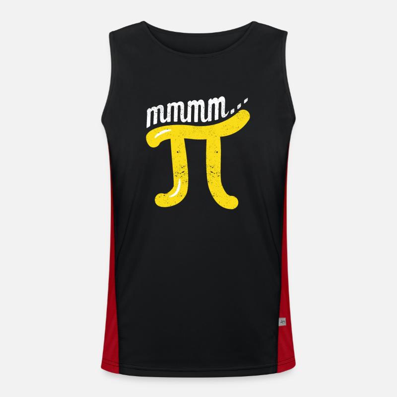 Mmm Pi Day Funny Math Lovers Science Men's Functional Contrast Tank Top 