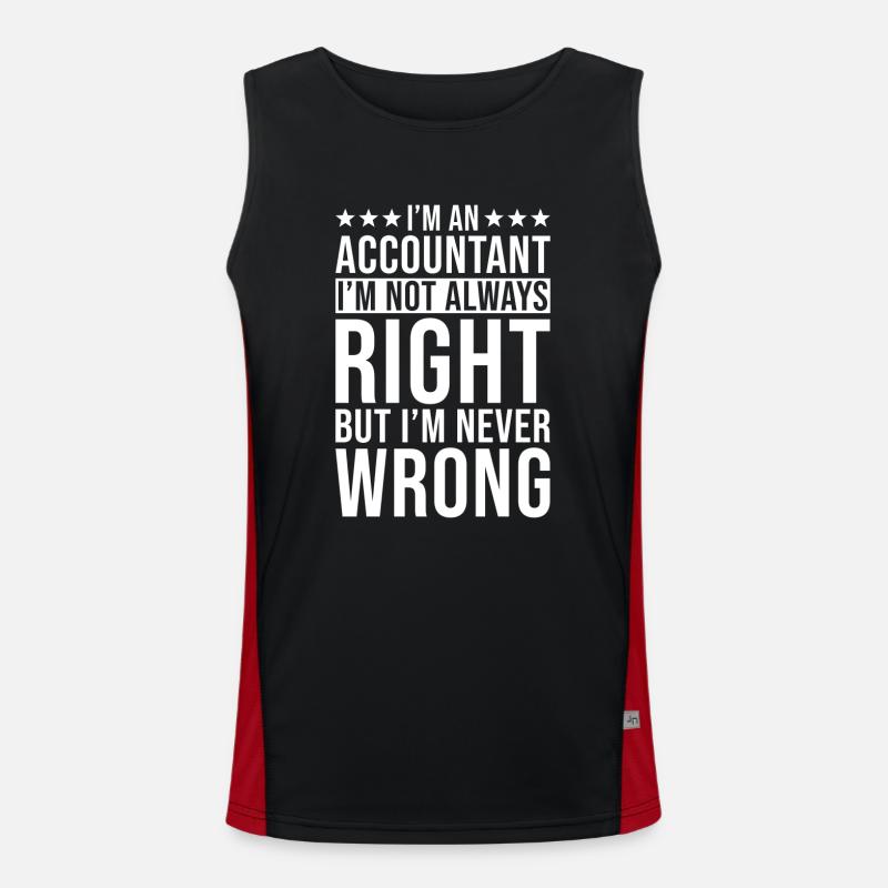 Buchhalter Spruch Funktionelles Kontrast-Tank Top für Männer 