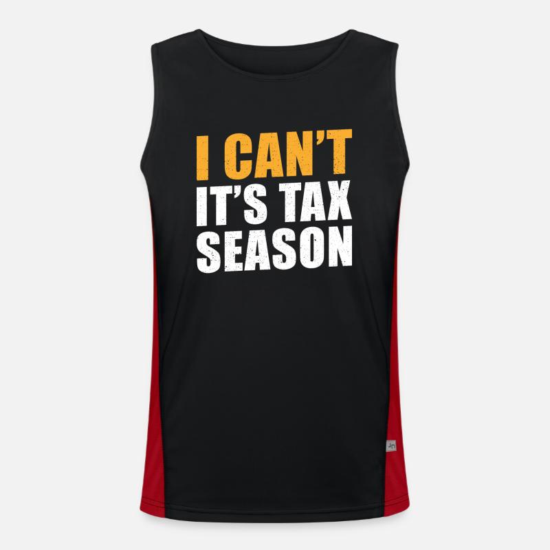 Buchhalter Spruch Steuersaison Funktionelles Kontrast-Tank Top für Männer 