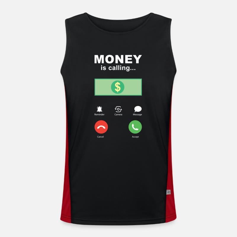 Buchhalter Spruch Geld ruft an Funktionelles Kontrast-Tank Top für Männer 