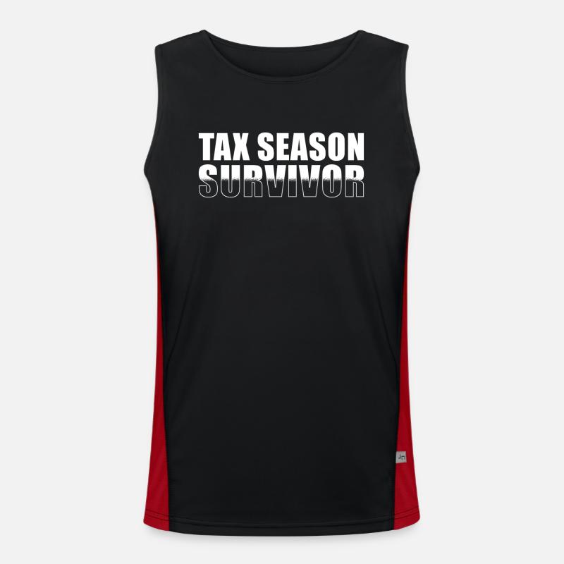 Buchhalter Spruch Steuersaison Funktionelles Kontrast-Tank Top für Männer 