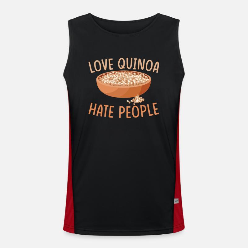 Quinoa Spruch Funktionelles Kontrast-Tank Top für Männer 