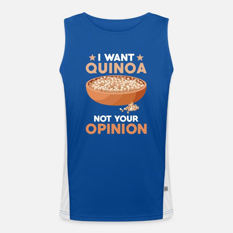 Quinoa Spruch Funktionelles Kontrast-Tank Top für Männer 