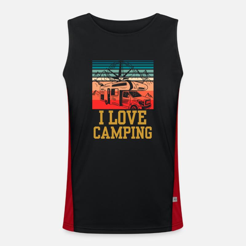 J’adore Camping Camper Camp Campen Camping Débardeur respirant contrasté Homme 